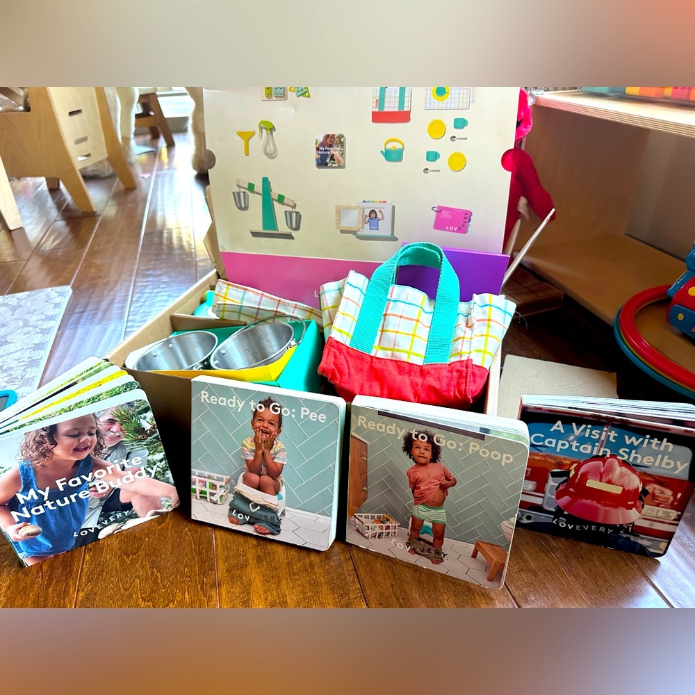 Lovevery The Enthusiast play kit with bonus books for potty training
